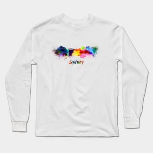 Sydney skyline in watercolor Long Sleeve T-Shirt